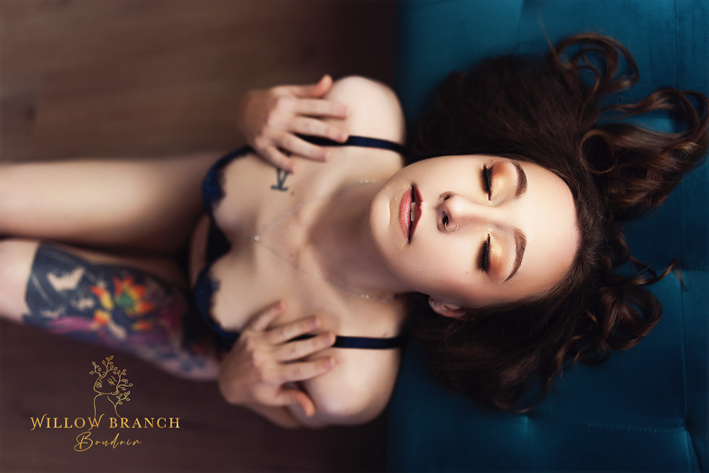 Gold Coast boudoir photo shoot with romantic lighting and soft tones
