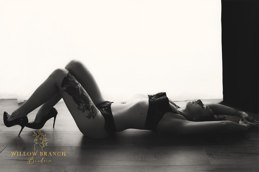 Gold Coast boudoir photo shoot capturing mood and emotion in studio