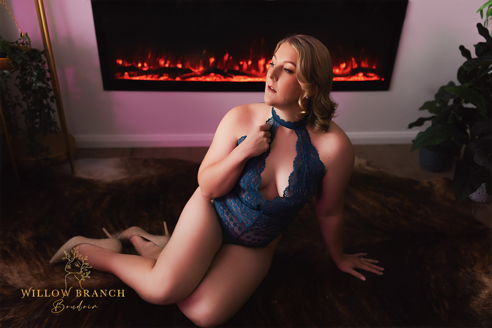 Gold Coast boudoir session with lingerie and soft lighting.